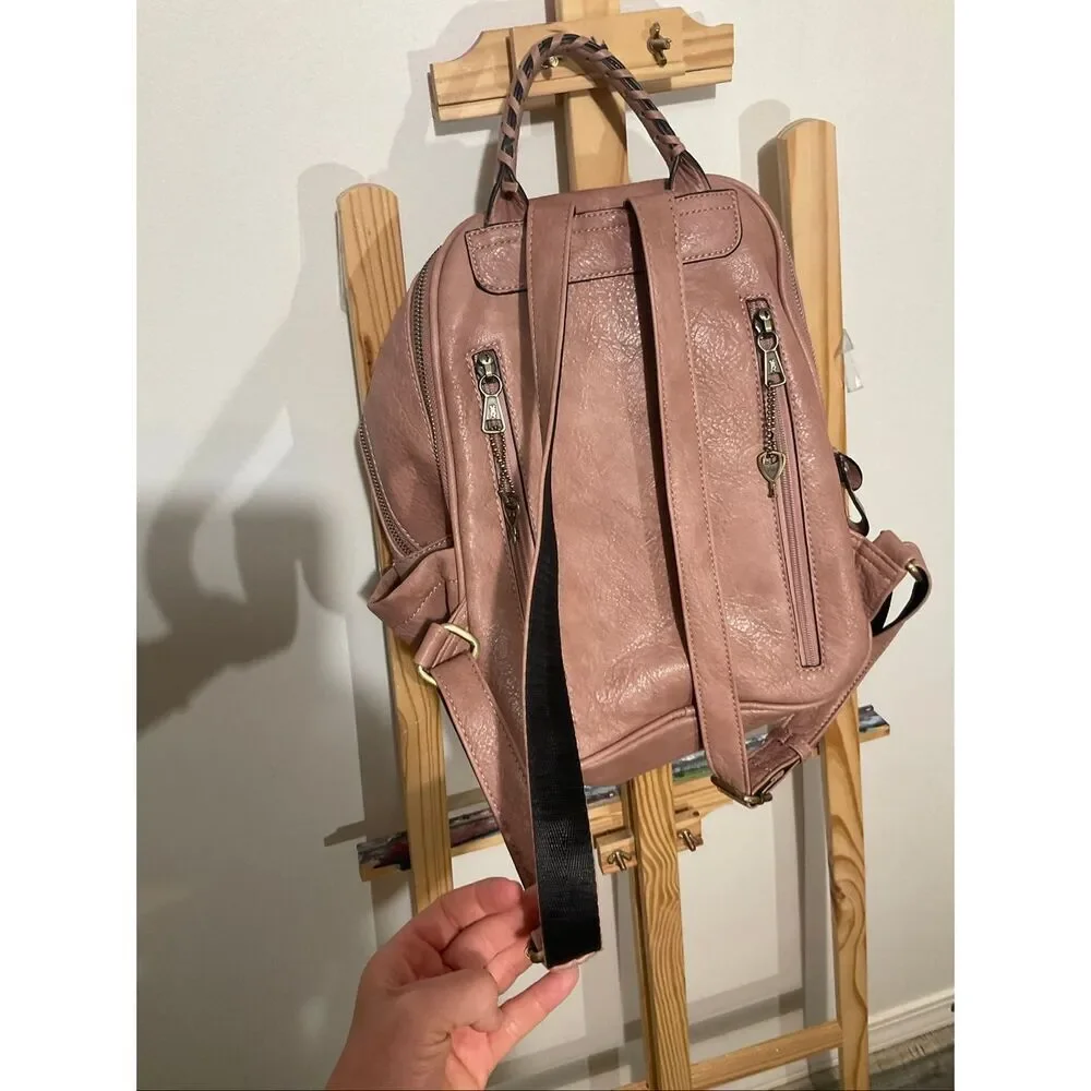 Jessie & James handbags Madison concealed carry backpack color TAUPE faux leathe